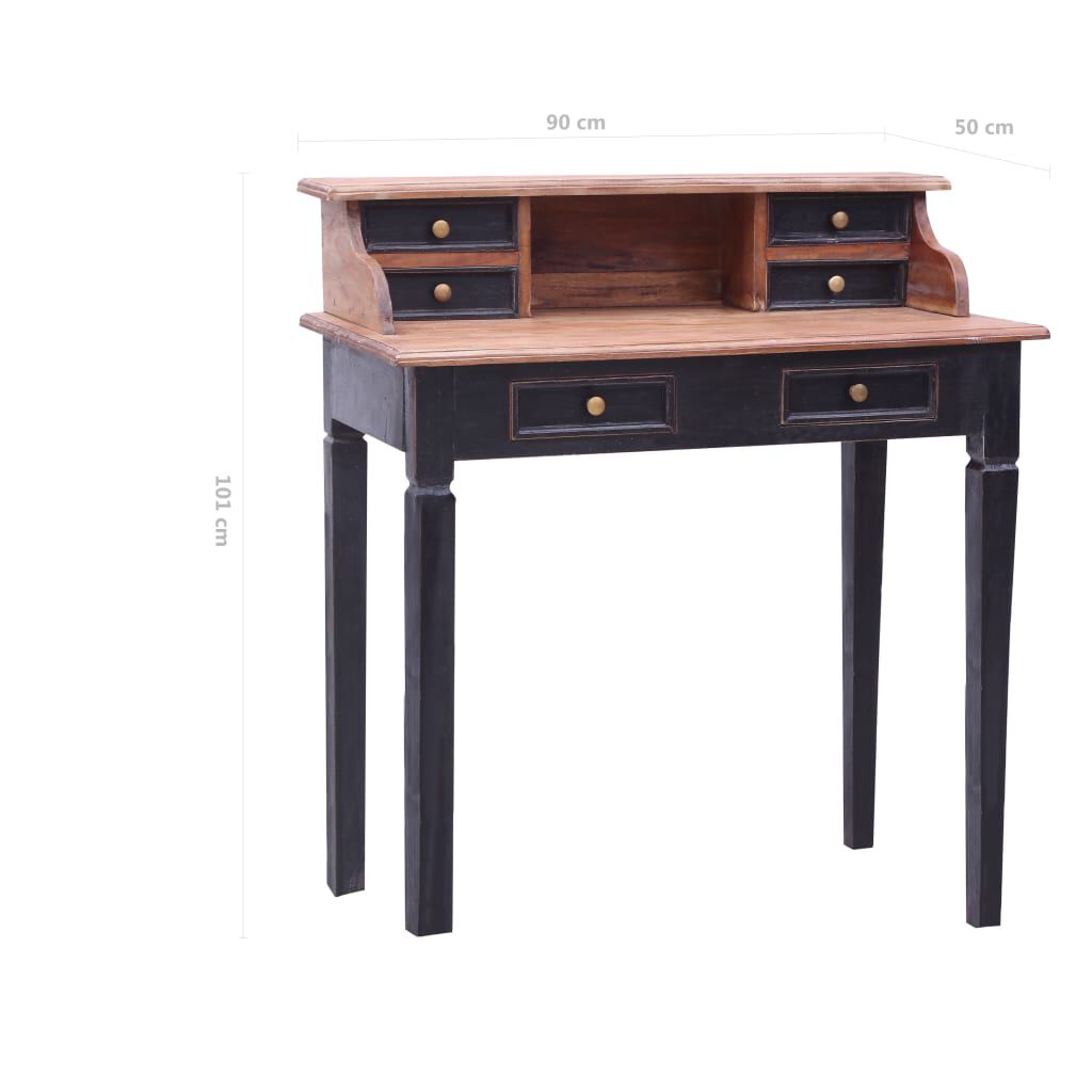 Black wood store writing desk