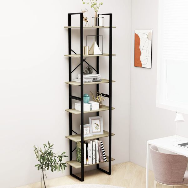 vidaXL Storage Shelf Sonoma Oak 60x30x210 cm Engineered Wood