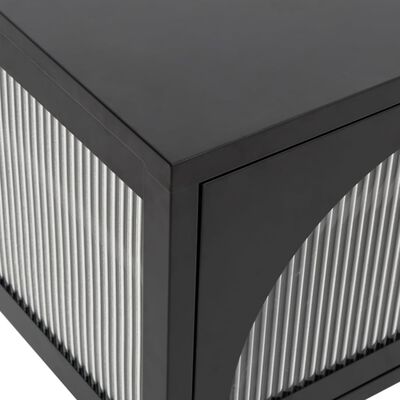 vidaXL TV Cabinet Black 105x35x50 cm Glass and Steel