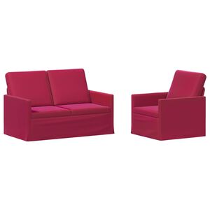 vidaXL Sofa Set 2 pcs Wine Red Velvet