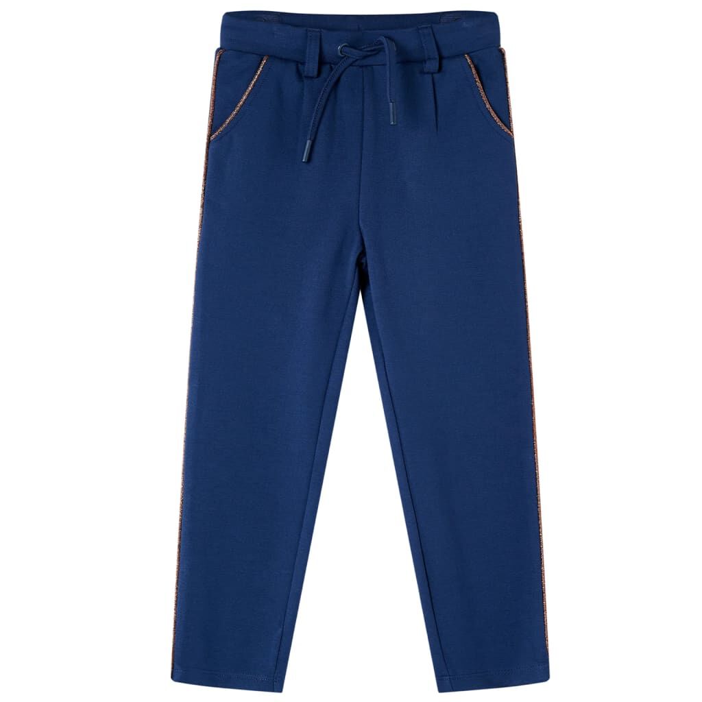 Kids Pants with Drawstring Navy Blue 128