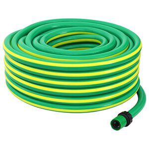 vidaXL Garden Hose 5-Ply Green and Yellow 1 / 2'' 10 m PVC