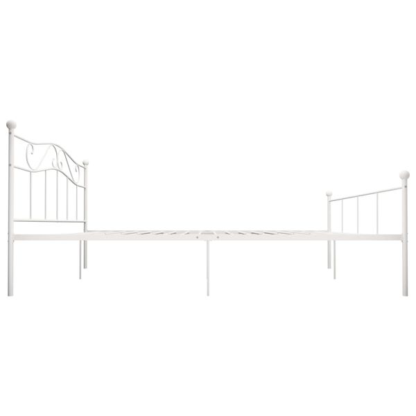 vidaXL Bed Frame without Mattress White Metal 180x200 cm Super King