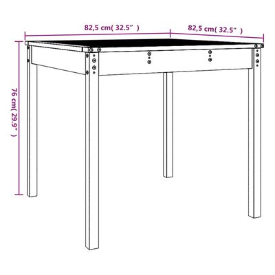 vidaXL Garden Table 82.5x82.5x76 cm Solid Wood Douglas