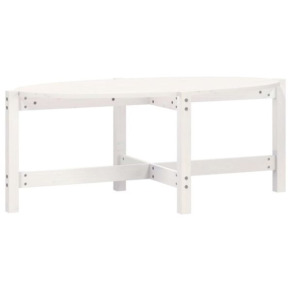 vidaXL Coffee Table White 118x63x45 cm Solid Wood Pine