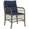 vidaXL Garden Dining Set with Cushion 7 pcs Grey and Black Rattan