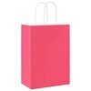 vidaXL Paper Bags 250 pcs with Handles Pink 15x8x21 cm