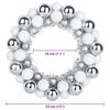vidaXL Christmas Ball Wreathes 2 pcs White and Silver 33 x 33 x 7 cm