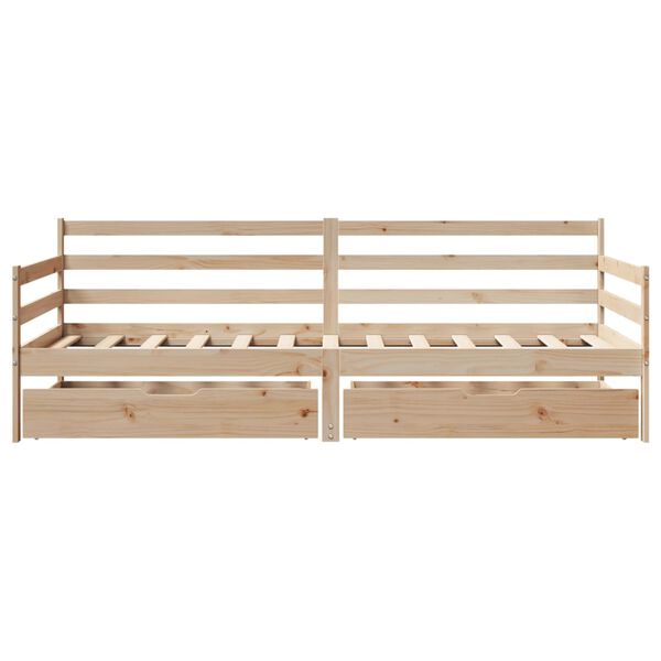 vidaXL Daybed with Drawers without Mattress 90x200 cm Solid Wood