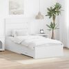 vidaXL Bed Frame with Drawer White 100 x 200 cm Engineered Wood