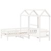 vidaXL Bed and Bench Set with Roof without Mattress White 90x200 cm