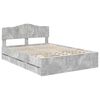 vidaXL Bed Frame with Drawer Concrete Grey 150 x 200 cm Engineer Wood