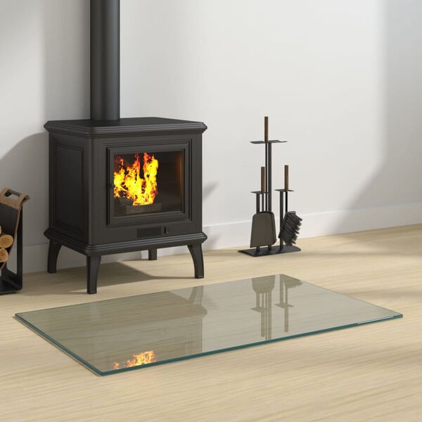 vidaXL Fireplace Glass Plate Rectangular 80x50 cm