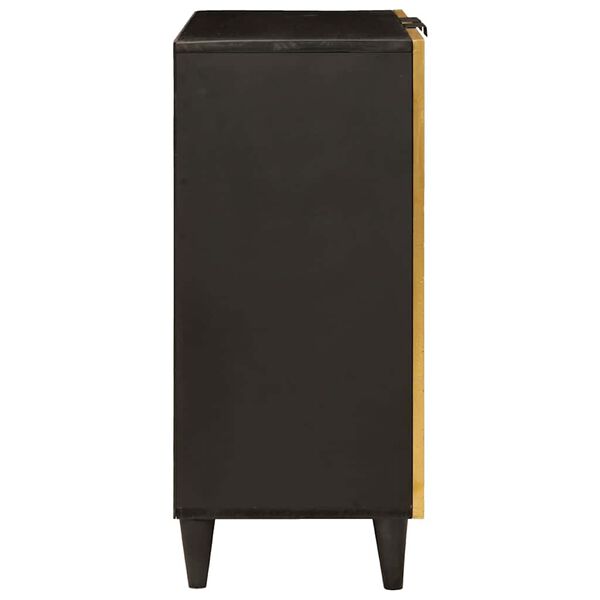 vidaXL Sideboard Black and Gold 60 x 33 x 75 cm Solid mango wood