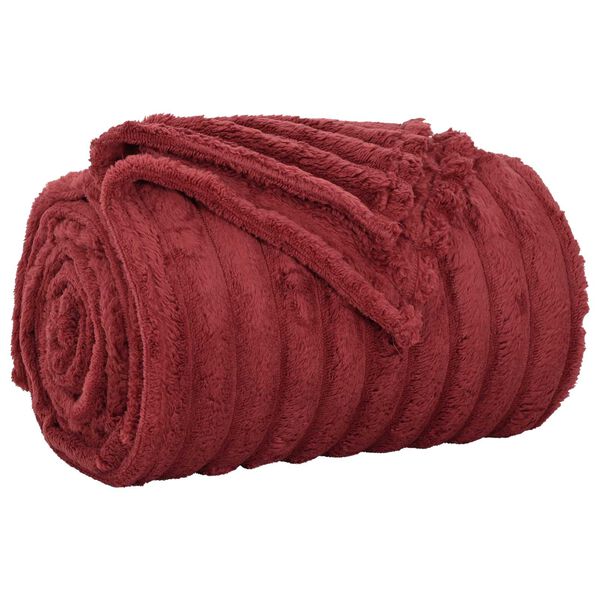vidaXL Throw Blanket Bordeaux Red 200 x 150 cm Fleece