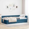 vidaXL Corner Bed Frame with Headboard Blue 90 cm x 190 cm Velvet