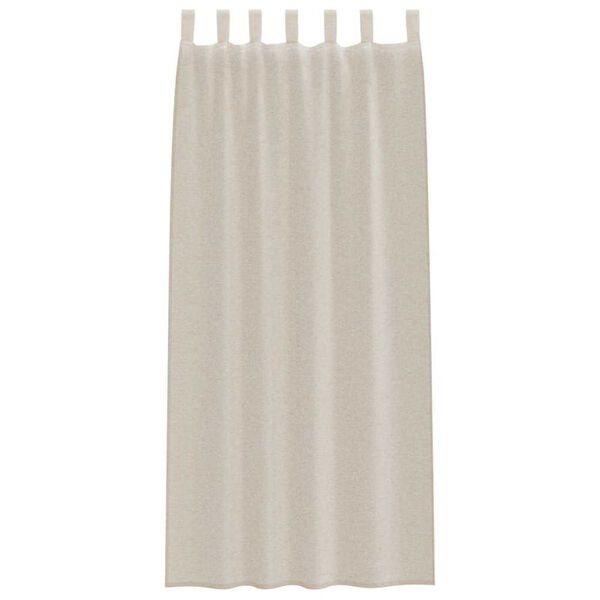 vidaXL Voile Curtain with Curtains 2 pcs Sand 245 x 140 cm Polyester