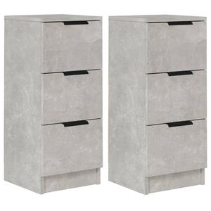 vidaXL Sideboards 2 pcs Concrete Grey 30x30x70 cm Engineered Wood
