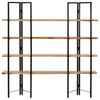 vidaXL 4-Tier Bookcase 160x35x160 cm Solid Mango Wood
