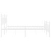vidaXL Metal Bed Frame without Mattress with Footboard White 150x200cm