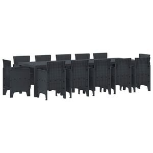 vidaXL Garden Dining Set 13 pcs Anthracite Plastic