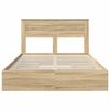 vidaXL Storage Bed with Drawer Sonoma Oak 160 x 200 cm Engineered Wood