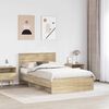 vidaXL Bed Frame Sonoma Oak 120 x 123 cm Engineered Wood