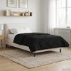 vidaXL Full Year Duvet Black 140 x 220 cm Microfiber and Teddy fleece