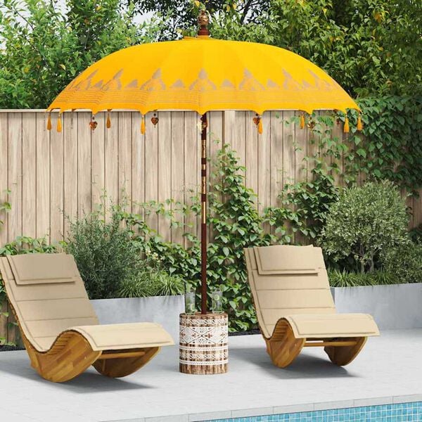 vidaXL Balinese Parasol Yellow 215 x 215 x 260 cm
