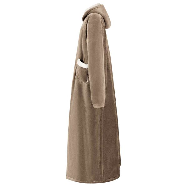 vidaXL Blanket Hoodie Camel L Fleece and Flannel