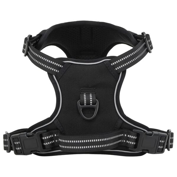 vidaXL Dog Harness with Reflective Stripes Adjustable Black S