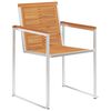 vidaXL Garden Chairs 4 pcs Solid Acacia Wood and Stainless Steel