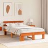 vidaXL Bed Frame with Headboard Wax Brown 120 x 190 cm Solid Pine Wood