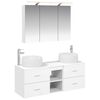 vidaXL Bathroom Furniture Set 4 pcs White Engineered Wood and Glass