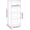 vidaXL Book Cabinet/Room Divider White 60x30x135.5 cm Solid Wood Pine
