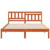 vidaXL Bed Frame with Headboard Wax Brown 160 x 200 cm Solid Pine Wood
