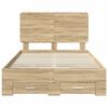 vidaXL Bed Frame with Drawer Sonoma Oak 135 x 190 cm Engineered Wood