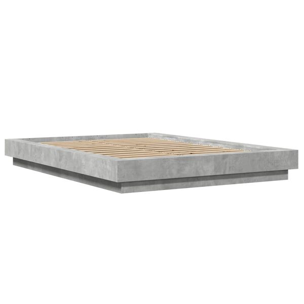 vidaXL Bed Frame without Mattress Concrete Grey 140x200 cm