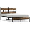vidaXL Bed Frame without Mattress with Headboard Smoked Oak 120x190 cm