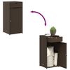 vidaXL Garden Storage Cabinet Brown 55x55x111 cm Poly Rattan