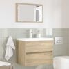 vidaXL Bathroom Furniture Set with Drawer Sonoma Oak Engineered Wood