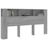 vidaXL Headboard Cabinet Grey Sonoma 200x18.5x104.5 cm