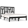 vidaXL Bed Frame without Mattress Black 120x190 cm Small Double Solid Wood