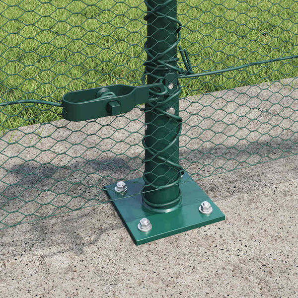 vidaXL Fence with Posts Green 0.5 x 50 m PVC-coated steel