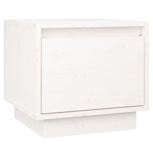 vidaXL Bedside Cabinet White 35x34x32 cm Solid Wood Pine
