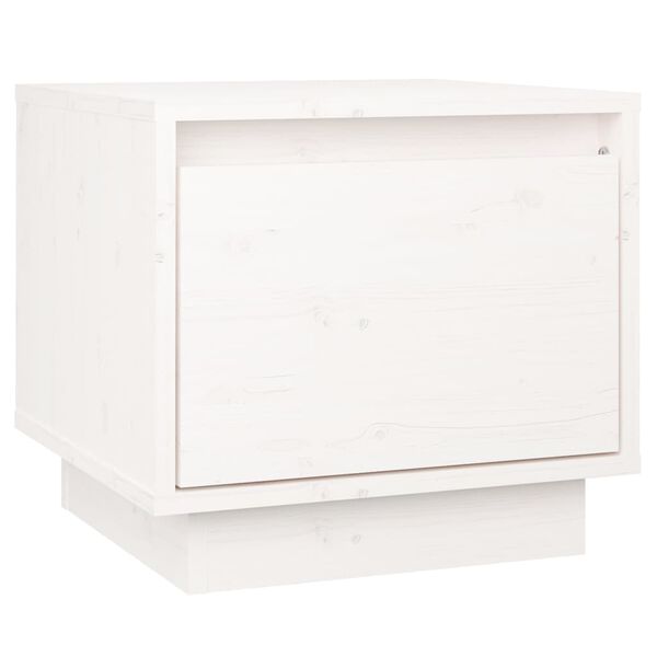 vidaXL Bedside Cabinet White 35x34x32 cm Solid Wood Pine