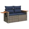 vidaXL 9 Piece Garden Sofa Set with Cushions Grey Poly Rattan Acacia
