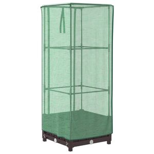 vidaXL Garden Planter with Greenhouse Cover&Wheels Brown PP