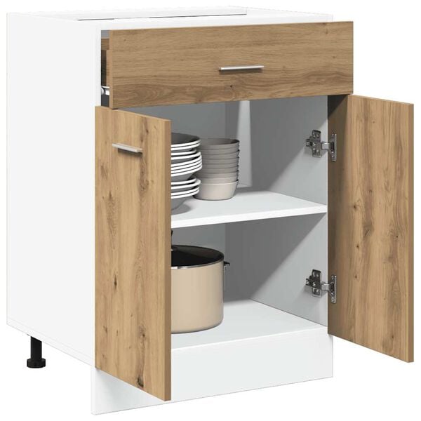 vidaXL Drawer Bottom Cabinet Lyon Artisan Oak 60x46x81.5 cm Engineered Wood