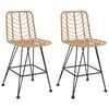 vidaXL Bar Stools 2 pcs 45x56x103,5 cm PE Rattan and Steel